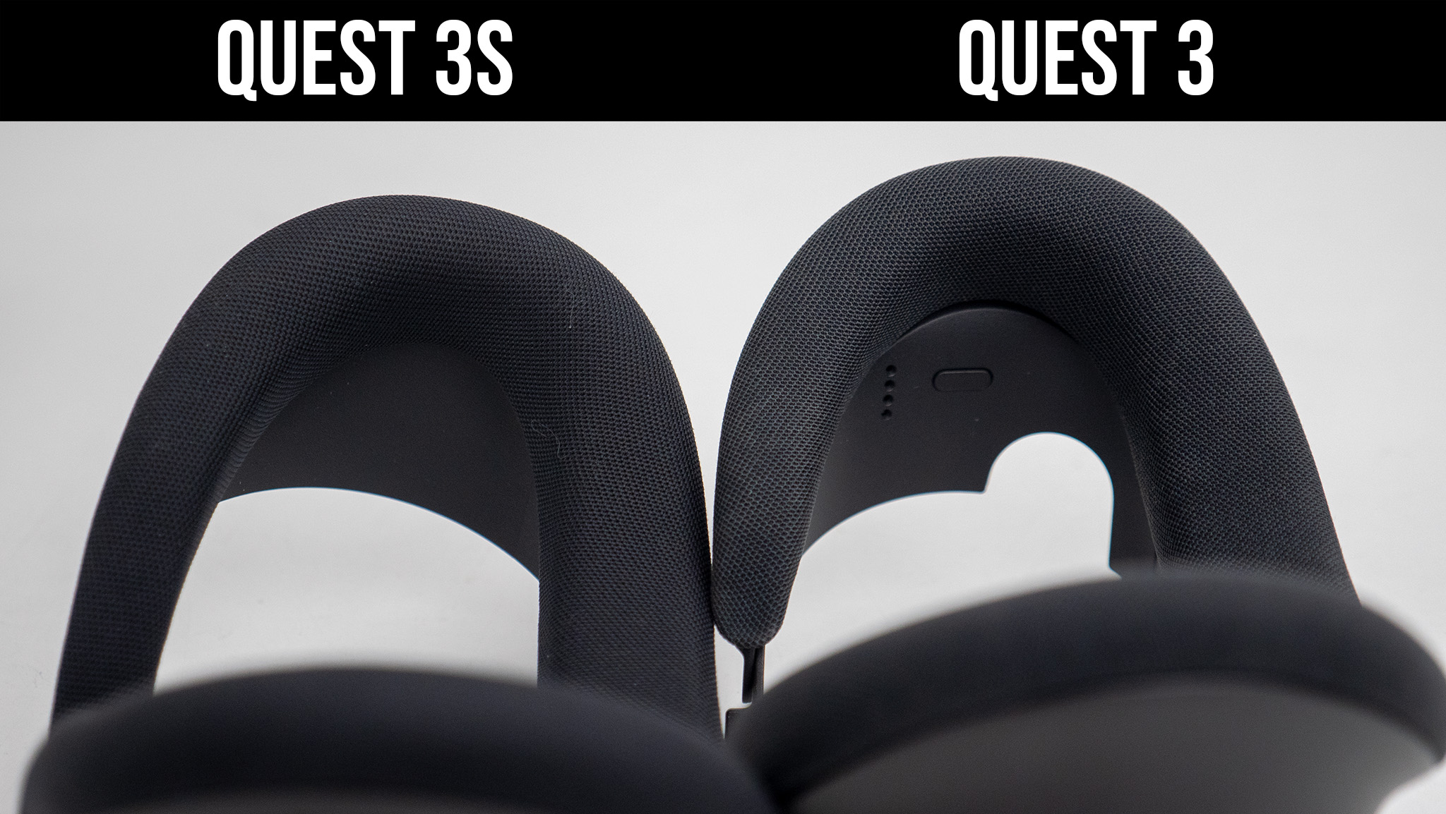 The Meta Quest 3S's default facial interface lacks the glasses spacing options of the Meta Quest 3's default facial interface.