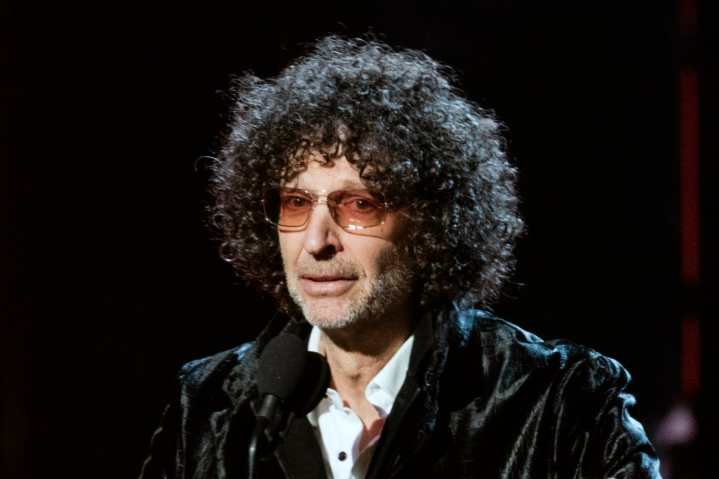 Howard Stern speaks at the 2018 Rock and Roll Hall of Fame Induction Ceremonies in Cleveland, on April 14, 2018.