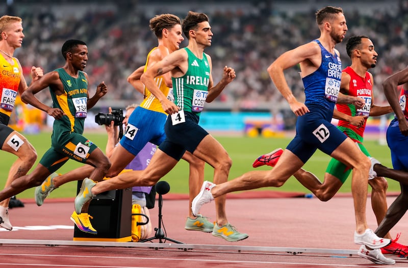 Ireland’s Andrew Coscoran during the men's 1,500m final. Photograph: Morgan Treacy/Inpho