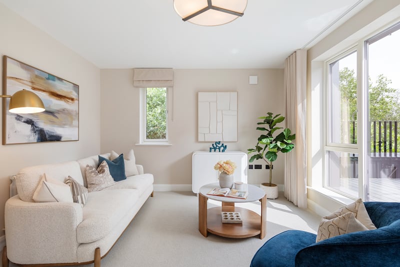 Second floor living space with south-facing balcony