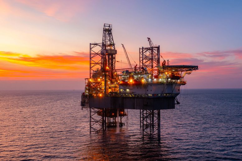 Oil Drilling Rig Sunset