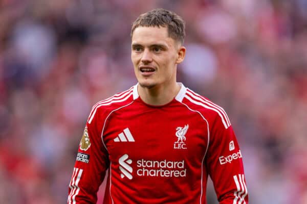 LIVERPOOL, ENGLAND - Sunday, August 31, 2025: Liverpool's Florian Wirtz during the FA Premier League match between Liverpool FC and Arsenal FC at Anfield. (Photo by David Rawcliffe/Propaganda)