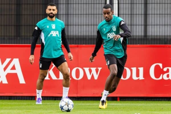 LIVERPOOL, ENGLAND - Tuesday, September 16, 2025: Liverpool's Alexander Isak during a training session at the AXA Training Centre ahead of the UEFA Champions League match between Liverpool FC and Atlético de Madrid. (Photo by Jessica Hornby/Propaganda)