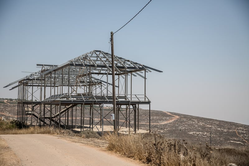 A potential future Airbnb in the Alumot outpost in the occupied West Bank. Photograph: Sally Hayden