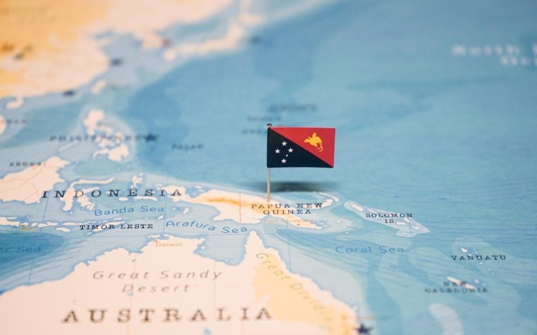 Papua New Guinea Flag Map