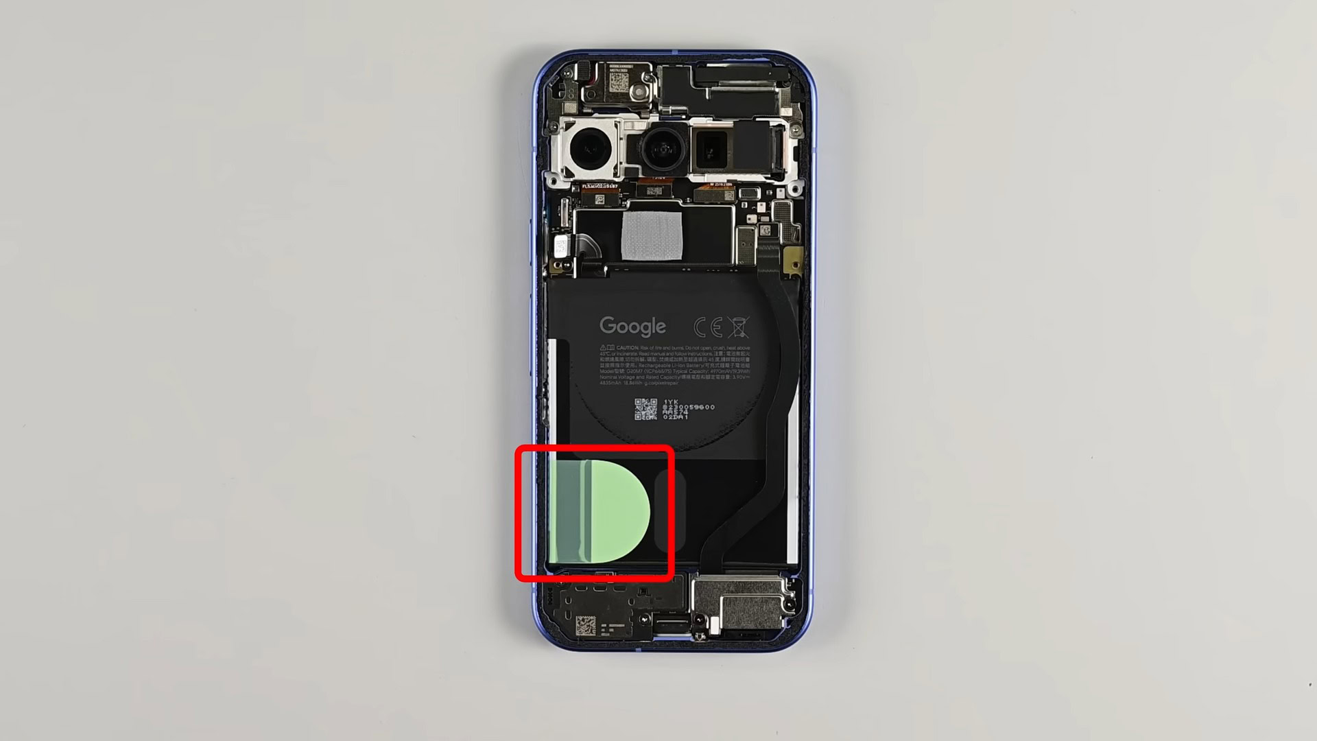 Pixel 10 iFixit Teardown Battery removal with plastic pull tab (2)