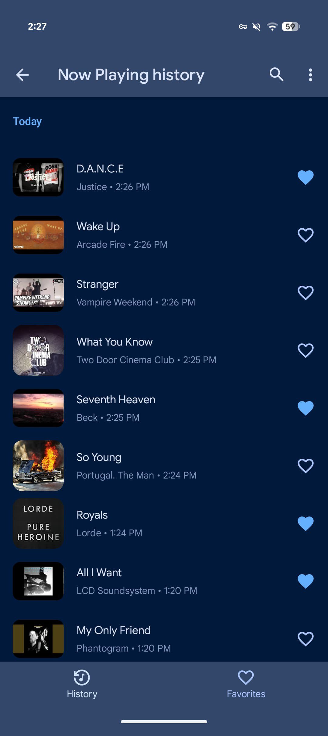 Pixel Now Playing history 1