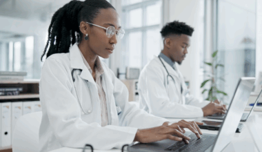 doctors on laptops