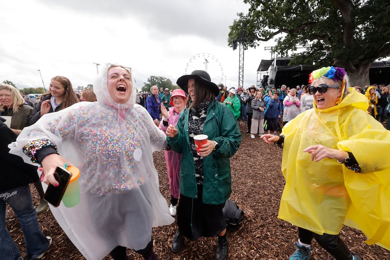 Louise Kearney, Betty Maher, Caroline Healy and Teresa Harney from the Stradbally Community Choir enjoying the performance of the Tinahely Mens Choir on Sunday. Photograph: Alan Betson