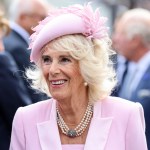 Queen Camilla attends a ceremonial welcome at The Arc De Triomphe on September 20, 2023 in Paris, France. The King and The Queen's first state visit to France will take place in Paris, Versailles and Bordeaux from Wednesday 20th to Friday 23rd 2023. The visit had been initially scheduled for March 26th - 29th but had to be postponed due to mass strikes and protests.  (Photo by Pool/Samir Hussein/WireImage)