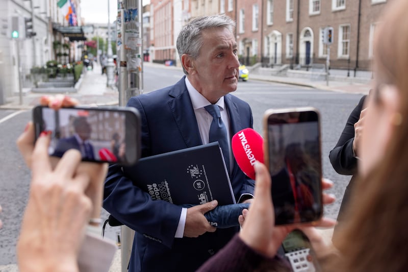 Billy Kelleher arrives at the Dáil before a vote to decide Fianna Fáil's candidate for the presidential election. Photograph: Chris Maddaloni/The Irish Times