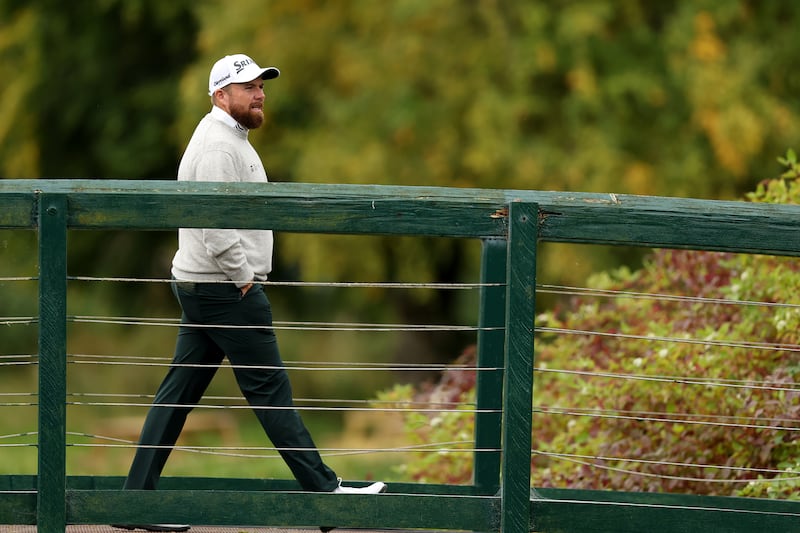 Shane Lowry on the first hole on day three of the Irish Open. Photograph: Jasper Wax/Getty Images
