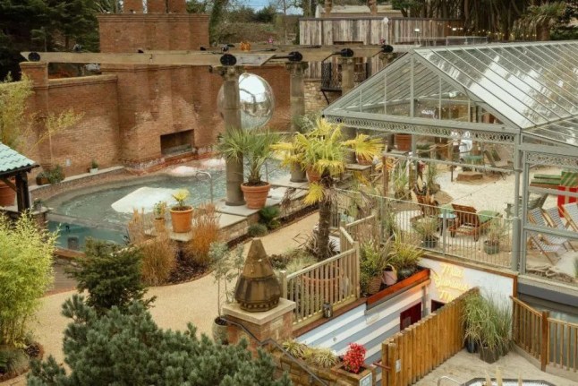 An aerial view of the outdoor spa at The Rabbit, in Templepatrick
