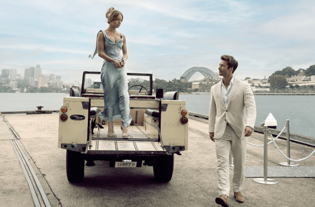Sydney Sweeney and Glen Powell in 