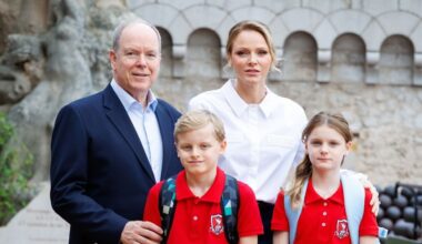 Back to school! Princess Charlene of Monaco joins Prince Jacques and Princess Gabriella as the royal twins settle in for a new year