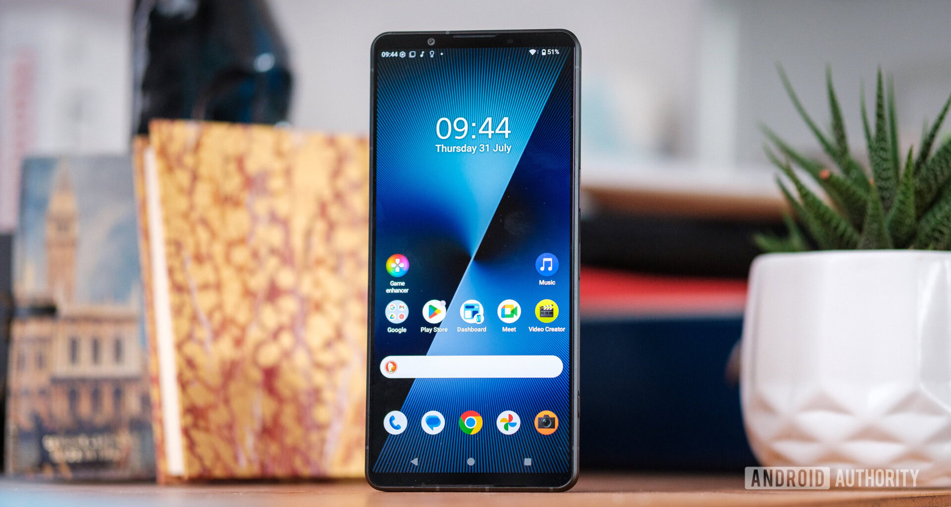 Sony Xperia 1 VII standing on desk