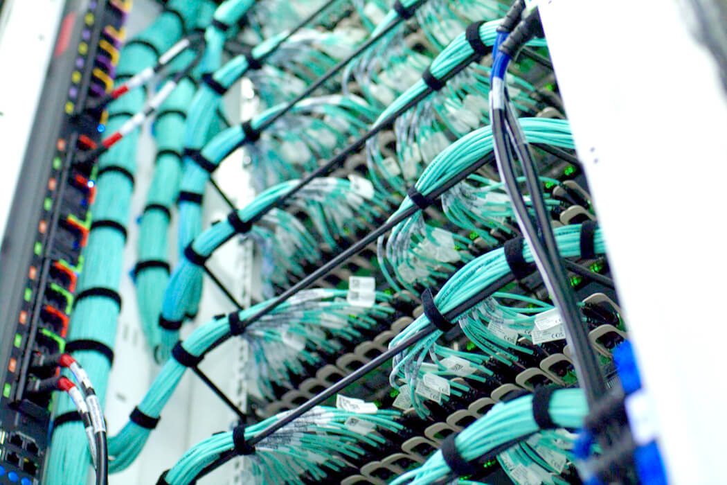 Wires connecting to computer servers