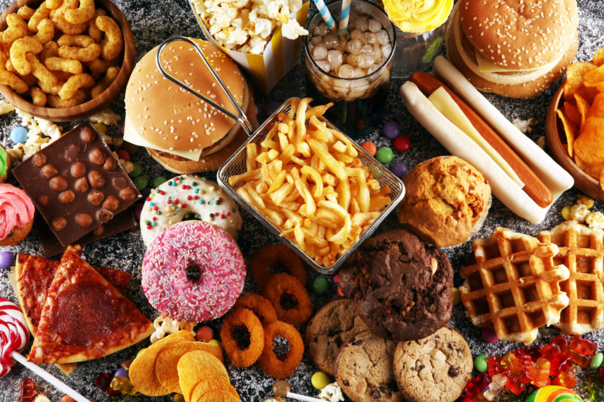 Unhealthy, processed junk food