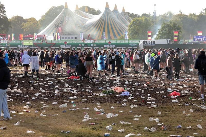 Fans at the Main Stage on Saturday. Photograph: Alan Betson