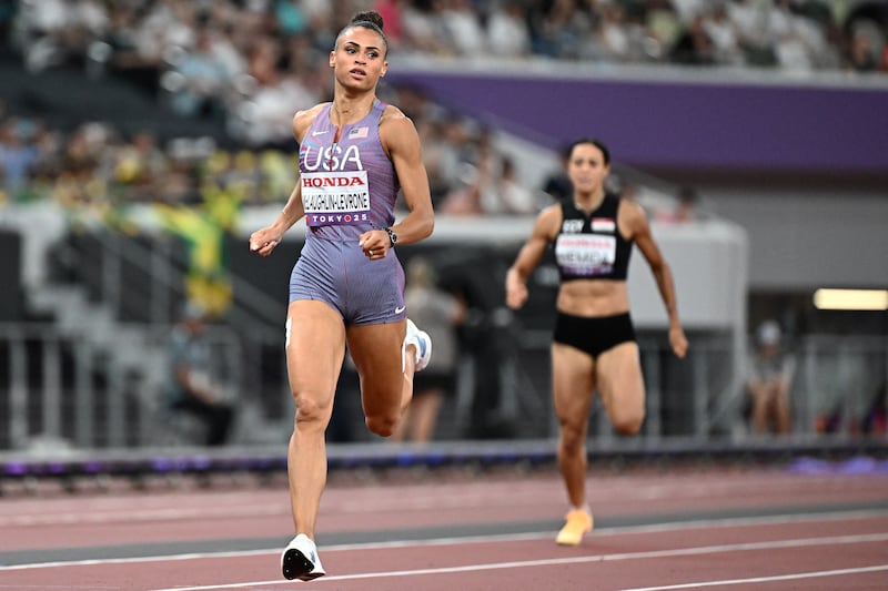 USA's Sydney McLaughlin-Levrone in the women's 400m semi-final. Photograph: Jewel Samad/AFP via Getty Images