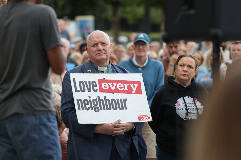 United Against Racism and Dublin South-West Together demonstration against racism near Rua Red, The Square, Tallaght, earlier this year. Photograph: Dan Dennison