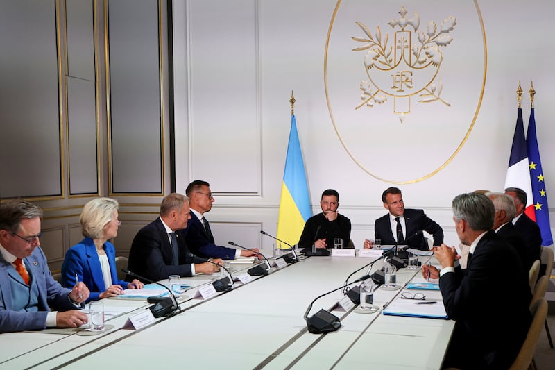 Some European leaders attended the meeting in person, others joined virtually. Photograph: Ludovic Marin/Pool Photo via AP