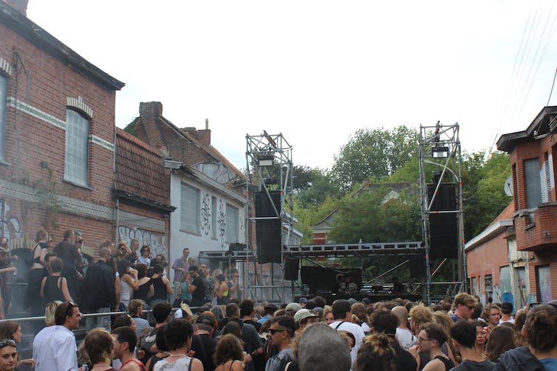 Once a year a small electronic music festival is held in Doel, taking over the town. Photograph: Jack Power