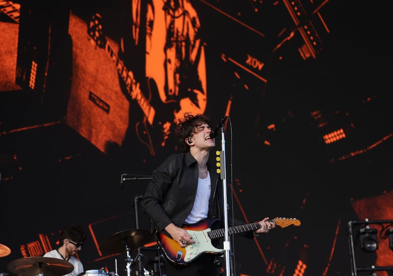Inhaler's Elijah Hewson on the Main Stage on Saturday. Photograph: Alan Betson