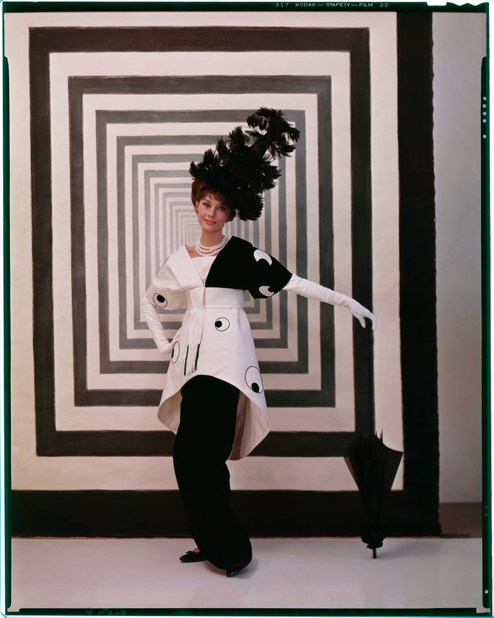 audrey hepburn in costume for my fair lady, 1963. original colour transparency. the cecil beaton archive, london