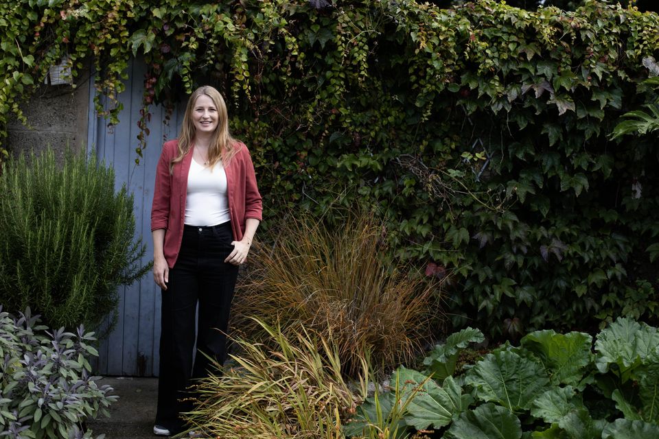 Owner Aoife Kelly Desmond pictured in the garden of the D7 property. Photo: Barbara McCarthy