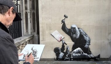 A New Banksy Mural Appears at the Royal Courts of Justice in London