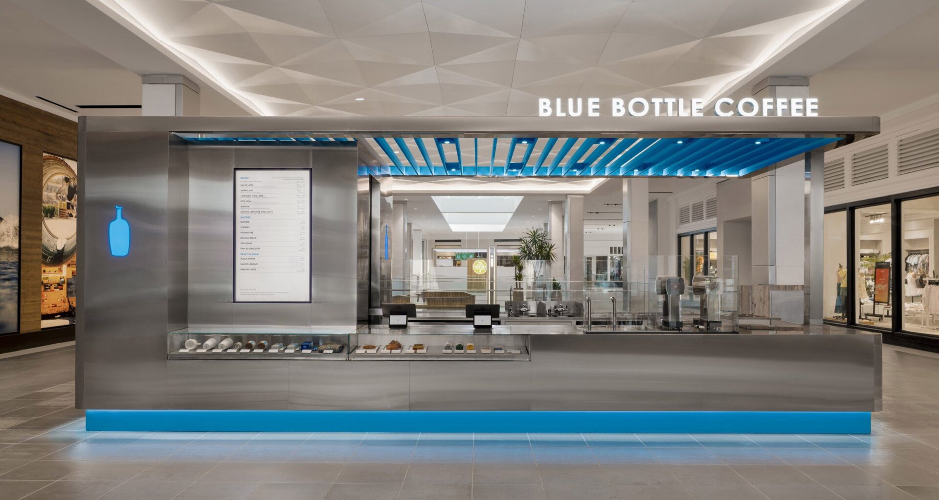 Stainless-steel coffee kiosk