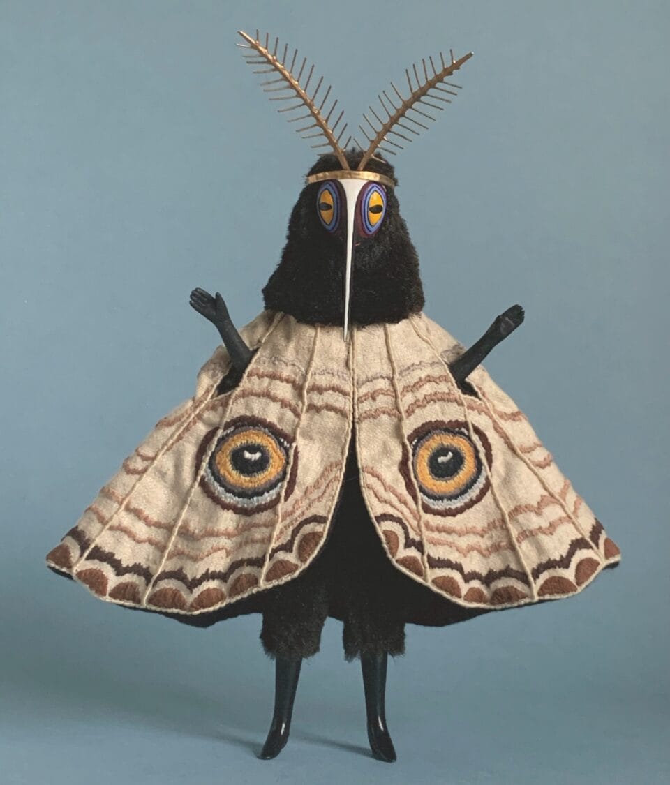 a sculpture of a folky moth sculpture by Cat Johnson