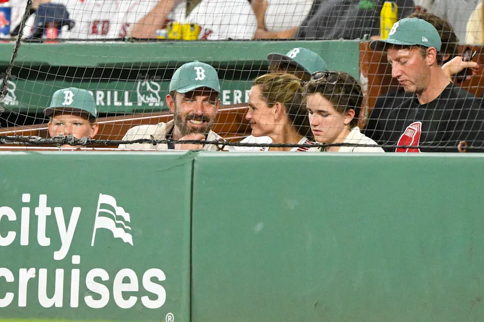 The ex-couple was seen at a Red Sox game with their two youngest kids in July. Getty Images