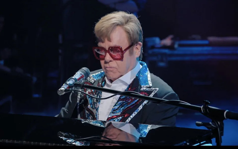 Elton John gives his all to an arena-stage rendition of Stonehenge in Spinal Tap II