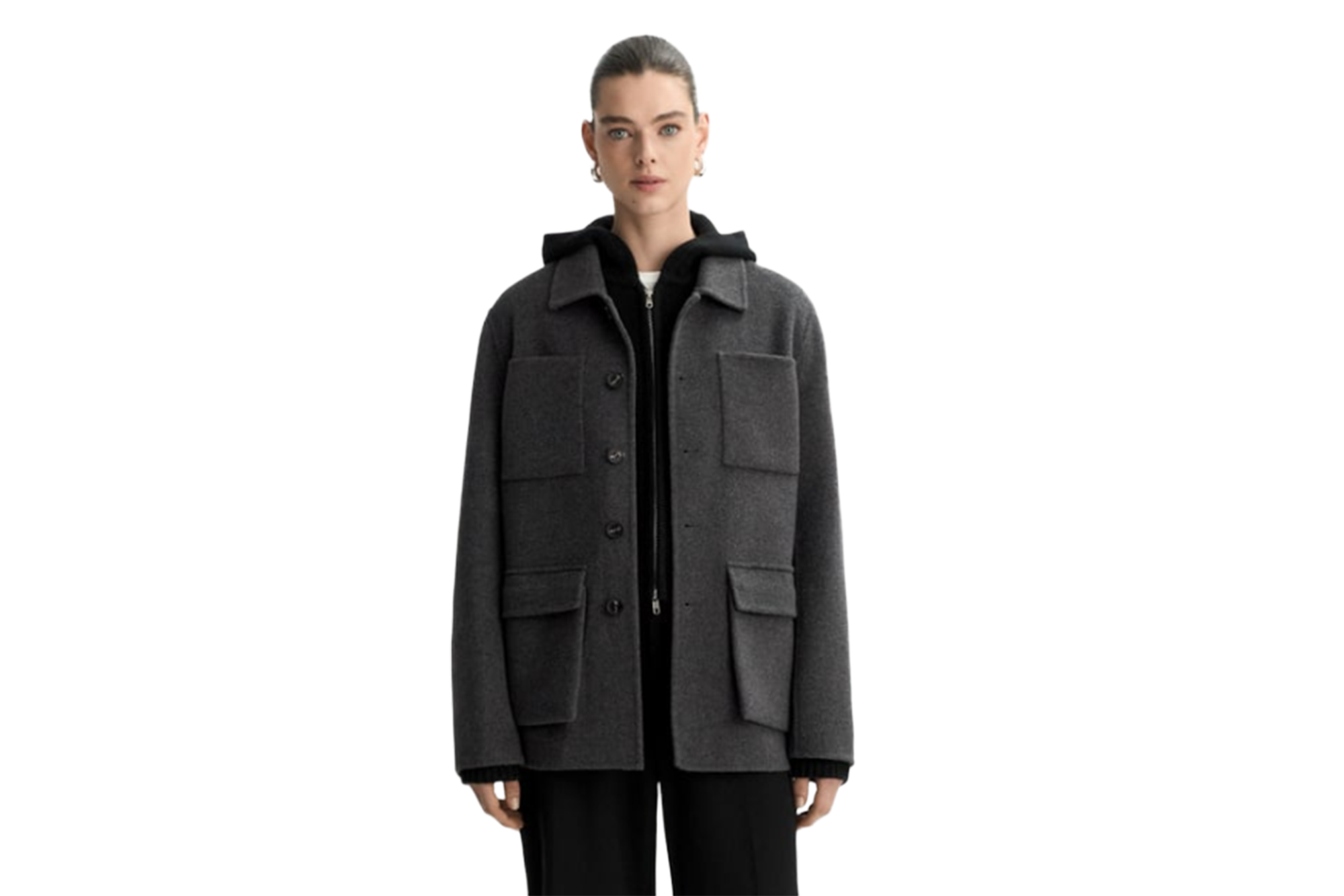 A model in the Soft Goat Signature Jacket