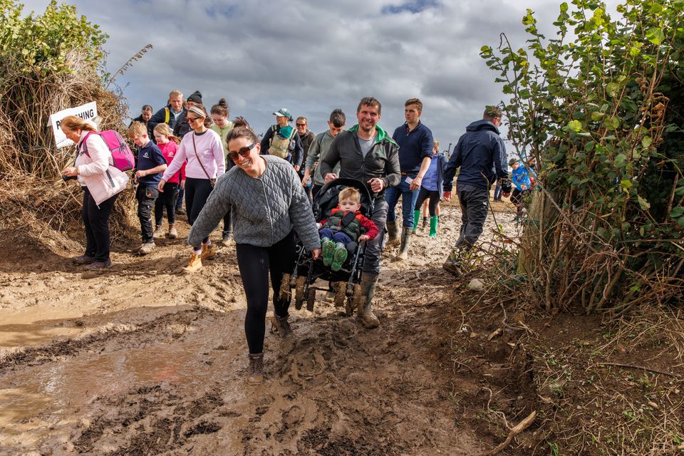 Muddy pathways on day two of the National Ploughing Championships in Screggan, Tullamore, Co. Offaly. Pic: Mark Condren