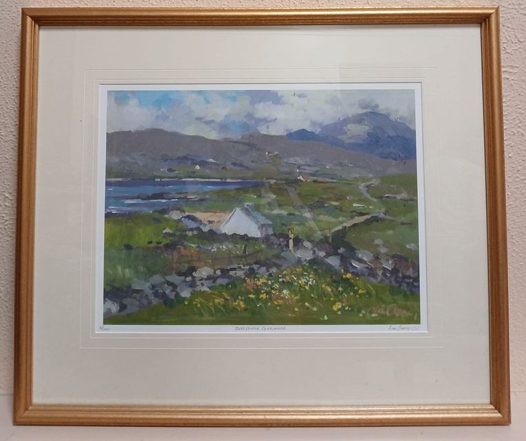 An oil painting of Derrygimla, Connemara by Liam Tracey which is set to go to auction.