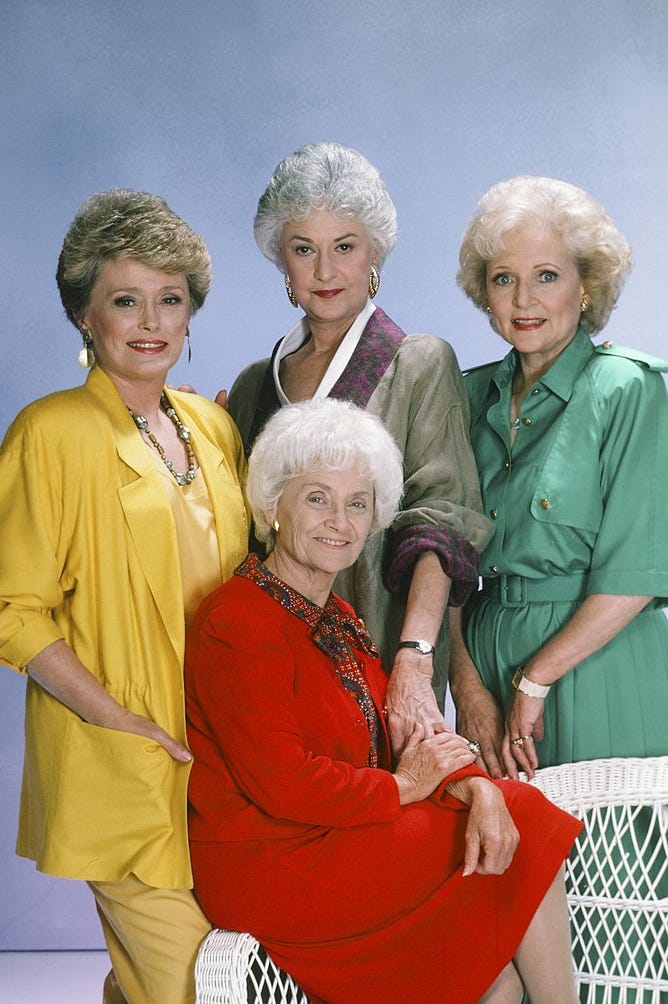 the golden girls rue mcclanahan as blanche devereaux, estelle getty as sophia petrillo, bea arthur as dorothy petrillo zbornak, betty white as rose  the golden girls rue mcclanahan as blanche devereaux, estelle getty as sophia petrillo, bea arthur as dorothy petrillo zbornak, betty white as rose