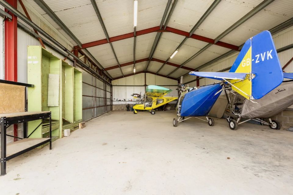 Inside the hangar at Lakeview Airfield in Taghmon, which is set to be sold at auction next month.