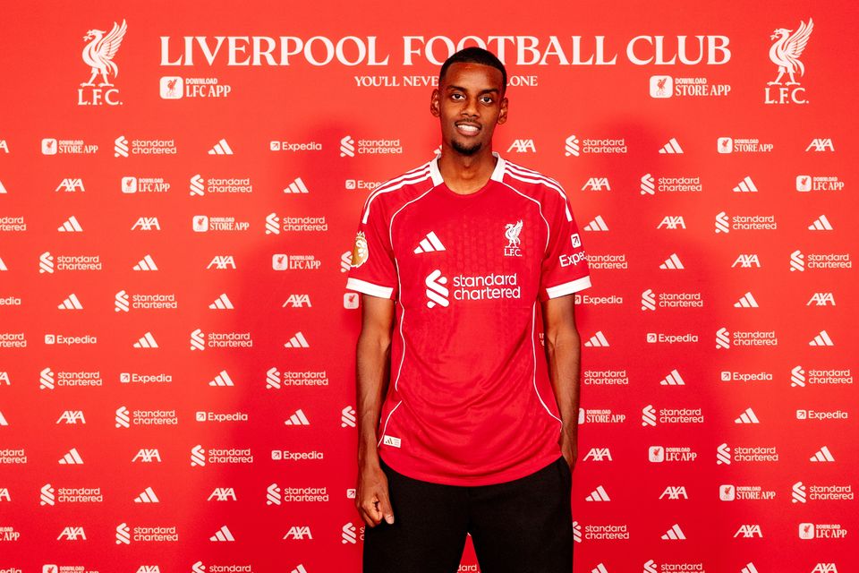 Alexander Isak signs for Liverpool FC at AXA Training Centre. (Photo by Nikki Dyer - LFC/Liverpool FC via Getty Images)