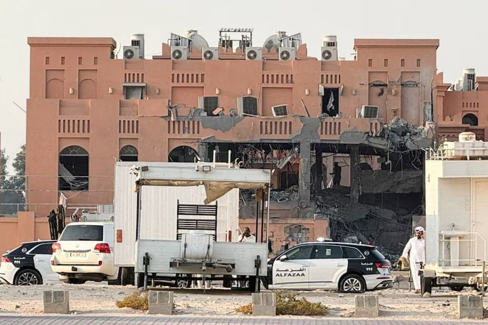 A damaged building following the attack by Israel in Doha, Qatar. Photo: Reuter