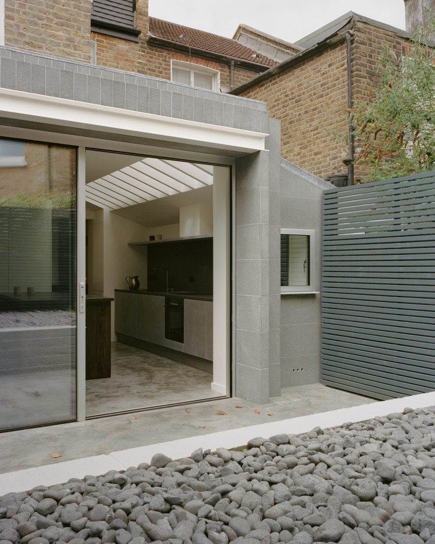 Exterior view of Basalt House extension in London