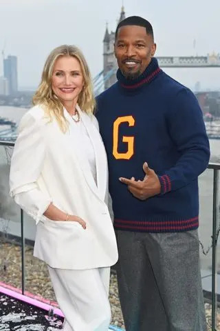 Getty Images Cameron Diaz and Jamie Foxx at the London photocall for 'Back in Action' in 2025.