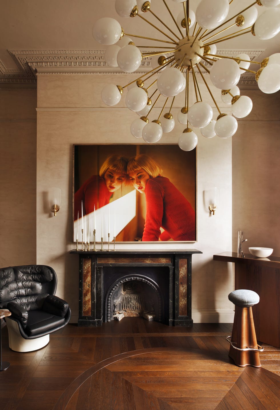 interior space featuring modern furniture and artwork interior space featuring modern furniture and artwork