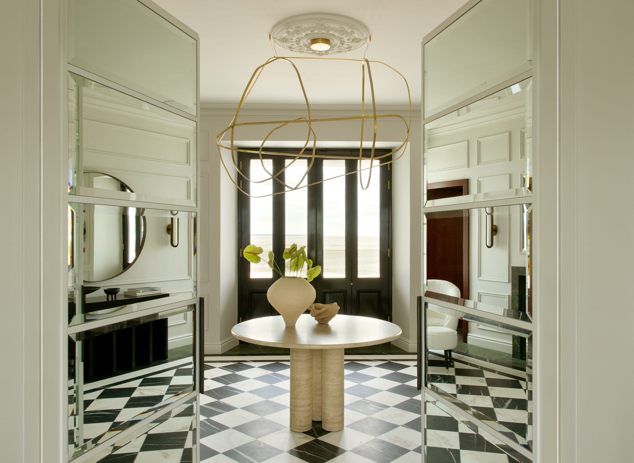 entry hall in an irish villa. entry hall in an irish villa.