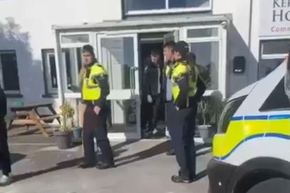Gardaí attend the scene of the attack.