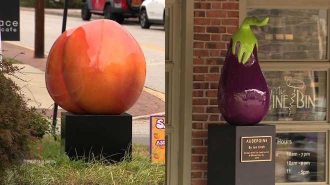ellicott city's eggplant, giant peach
