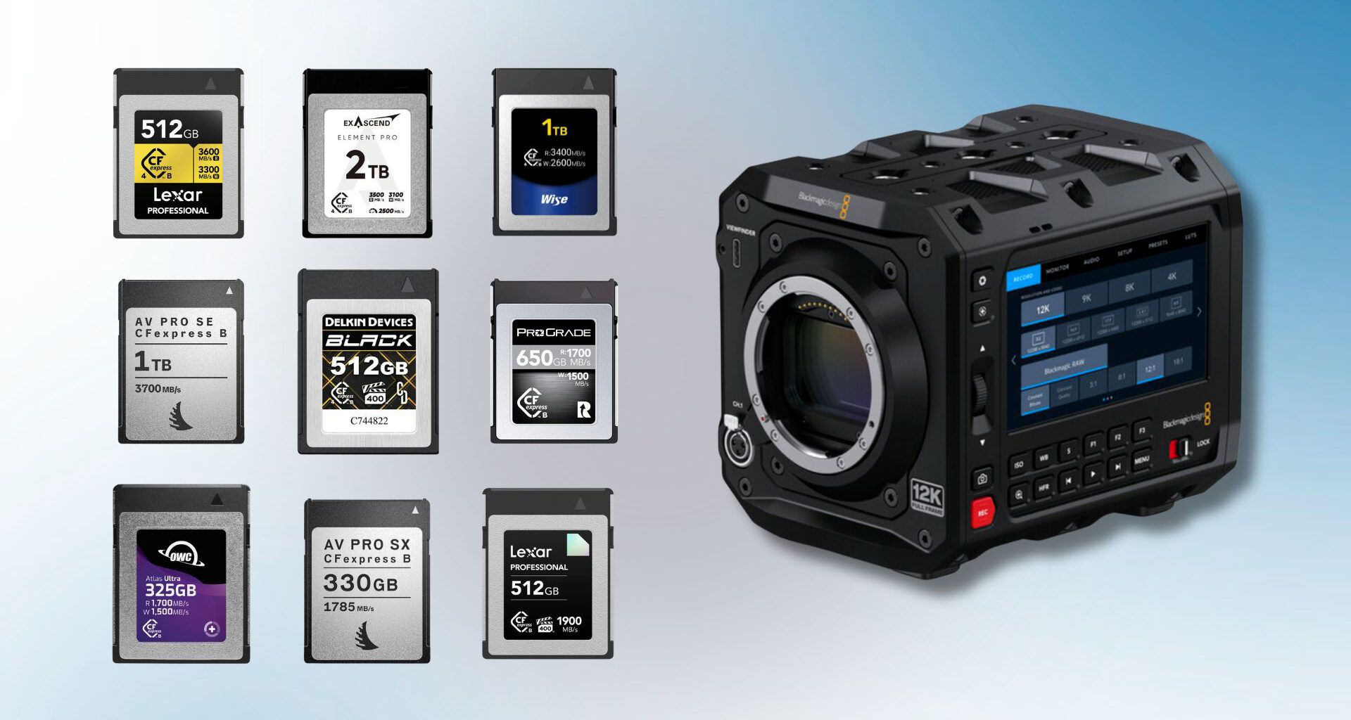 Blackmagic PYXIS 12K Recommended CFexpress Cards List Released