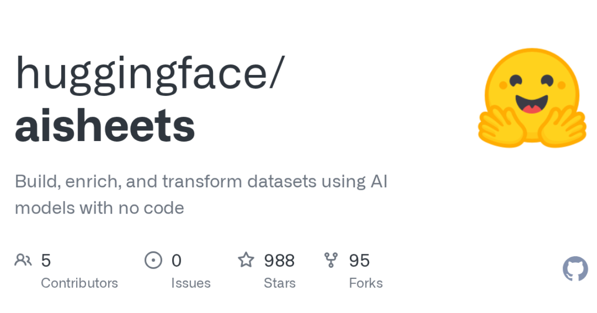 Hugging Face Introduces AI Sheets, a No-Code Tool for Dataset Transformation